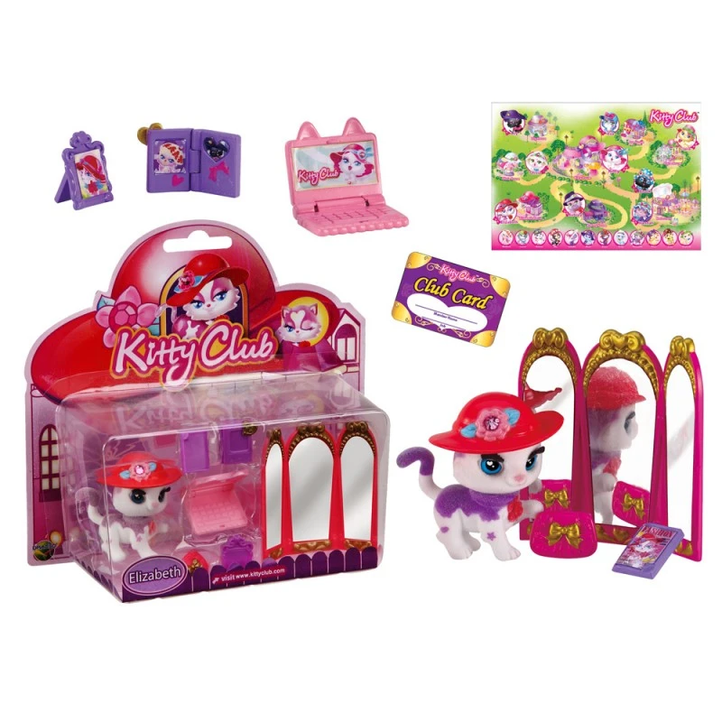 Фигурки CHIPPO KittyClub Кити Клуб Кадифени Мигащи Котета + Аксесоари-Елизабет, 022625-6